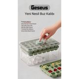 Geseus Bas-Çıkar Buz Kalıbı 56 Adet Buz Kapasiteli Kapaklı Saklama Kutulu