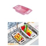 Geseus Boyu Ayarlanabilir Plastik Evye Süzgeç lavabo süzgeç-8119 PEMBE