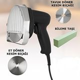 Geseus Döner Kesme Makinası Elektirikli+yedek Tavuk Döner Kesme Bıçağı+ful Yedek Parça Seti Siyah
