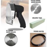 Geseus Döner Kesme Makinası Elektirikli+Yedek Tavuk Döner Kesme Bıçağı+Ful Yedek Parça Seti