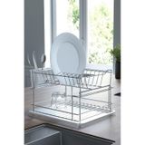Geseus Home İki Katlı Modüler Tabaklık Bulaşıklık Krom Şeffaf Kb1 Şeffaf