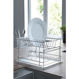 Geseus Home İki Katlı Modüler Tabaklık Bulaşıklık Krom Şeffaf Kb10 Gümüş