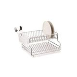 Geseus Home İki Katlı Tabaklık Bulaşıklık Krom Şeffaf Kb005 Gümüş