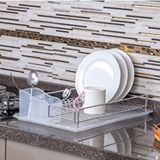 Geseus Home Tek Katlı Tabaklık Bulaşıklık Krom Şeffaf Kb006 Gümüş