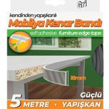 Geseus Kendinden Yapışkanlı Masa,raf,dolap,tezgah,mobilya Kenar Bandı 18MMX5 Metre-Gri
