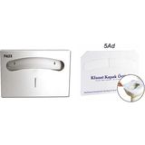 Geseus Klozet Kapak Örütüsü 5 Paket 1250 Adet+Palex Çelik Klozet Örtü Dispenseri-3802-2