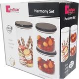 Geseus Moonstar Harmony Üçlü Saklama Kabı Hava Sızdırmaz-Hm-Set - Siyah