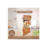 Geseus Motek Bambu Tekerlekli 2X12 lt Organizer Çok Amaçlı Saklama Kutusu