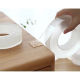 Geseus Nano Çift Taraflı Yıkanıp Tekrar Kullanılabilir Şeffaf Bant 19MMX1MT - Beyaz