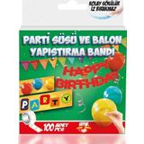 Geseus Parti Süsü ve Balon Yapıştırma Bandı Kolay Sökülür Iz Bırakmaz Şeffaf 100AD
