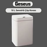 Geseus Sensörl Çöp Kovası Plastik 18 Litre-beyaz Yerli Üretim