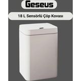Geseus Sensörlü Otomatik Plastik Çöp Kovası 18 Litre-Beyaz Yerli Üretim