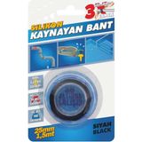 Geseus Silikon Kaynayan Çok Amaçlı Bant Boru Patlak Bandı 3katına Kadar Esner Su Altında Uygulanabilir 25X1,5MT-SIYAH