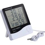 Gesi Htc-2 Saat Termometre Isı Nem Ölçer Problu -10/+50° - Siyah - Beyaz