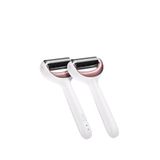 Geske Microneedle Face & Body Roller Mikro İğneli + Buz Başlığı + Pembe Kuvars Başlıklı Dermaroller Cihaz - Beyaz