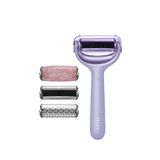 Geske Microneedle Face & Body Roller Mikro İğneli + Buz Başlığı + Pembe Kuvars Başlıklı Dermaroller Cihaz - Mor