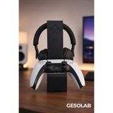 GESOLAB 2’si 1 Arada Kulaklık Standı ve Oyun Kolu Tutucu – PS5 & Xbox Uyumlu, SİYAH 24.5 cm Gaming