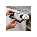 GESOLAB Dolap Kapağına Asılan Havluluk ORTA Boy PLASTİK 22 CM SİYAH | Delmeden Takılan Mutfak Havlu Askısı