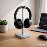 Gesolab Kulaklık Standı 25 cm – Masaüstü Kulaklık Tutucu, Gaming ve Ofis Uyumlu - Gümüş Grisi