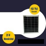 Gesper 25 Watt Kablolu 36 Hücre 12v Monokristal Güneş Paneli