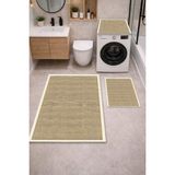 Get Carpet 3’lü Banyo Paspas Takımı – Banyo Paspas Takımı ve Çamaşır Makine Örtüsü Matı Dijital Baskılı, Yıkanabilir, Klozet ve Makine Önü Set - Sarı