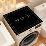 Get Carpet Çamaşır Makinesi Üstü Örtü Kaymaz Tabanlı Yıkanabilir Koruyucu Mat - Siyah
