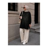 get crazy collection Kadın Taş Işıltılı Tesettür Tunik Rahat Kalıp