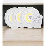 Get Store Spot Lamba LED Işık 3'lü Uzaktan Kumandalı Pilli Yapışkanlı Kablosuz