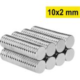 Getittir 10 Adet 10X2MM Yuvarlak Neodyum Mıknatıs Güçlü Magnet Nikel Kaplamalı ( Lisinya )