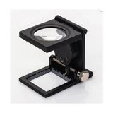 Getittir 28X28 mm Katlanır Sayaçlı Metal Lüp, 2 LED Işıklı Büyüteç Tekstil TH9005A - Lisinya