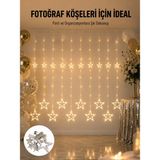 Getittir Dekoratif Yıldız Peri LED Perde 3x3 Metre Ortam Işığı Yeni Nesil - Lisinya