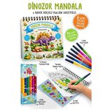 Getittir Dinozor Mandala - 6 Renk Keçeli Kalem ve 75 Adet Çıkartma Hediyeli 3+