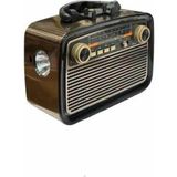 Getittir Nostalji Radyo Bluetooth Hoparlör Usb-Sd Kart Giriş LED Fener Işıklı Bataryalı Pilli - Lisinya