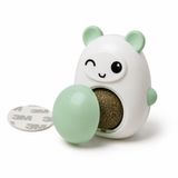 getmeev Ayıcık Desenli Catnipli Kedi Yalama Topu, Duvara Yapışkanlı Döner Kedi Nanesi Topu, Kediler İçin Yalama, Oyun ve Diş Bakımına Yardımcı Eğlenceli Aktivite Oyuncağı(Yeşil Ayıcık)
