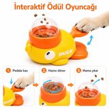getmeev Köpek Oyuncağı Ördek Şeklinde Mama Dağıtıcı, Köpek Akıl Yavaş Besleme Puzzle, Pedallı İnteraktif Ödül Oyuncağı, Zeka Geliştirici Eğitim ve Aktivite Oyuncağı