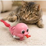 getmeev Kurmalı Hareketli Peluş Kuyruklu Kedi Oyuncağı 30 cm, Yılan Tasarımlı Hareketli Kedi Oyuncağı, Kovalama Yakalama ve Günlük Oyun İçin (Pembe)