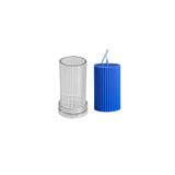 Getshopmini Poli Karbon Mum Kalıbı Mika Mum Kalıbı Silindir Dik Çizgili 10cmx5cm GT-6211