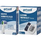 Getwell (Avantaj Pk 2) Ateş Ölçer Kızıl Ötesi Alından - Temassız / Üst Koldan Tansiyon Ölçme Aleti - Mavi