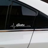 Getz Yan Cam Sticker Oto Kapı Çıkartma Tuning oto 20 cm x 7 cm yazı 210