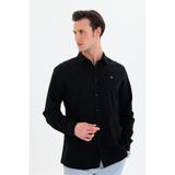 GEWERSTORE GEWER Erkek Slim Fit Nakış Detaylı Keten %100 Pamuk Beyaz Gömlek
