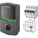 Gewiss GWJ3004R I-Con - Rfıd - Type 2 - 22 Kw + GWD4132 - 4X40 30 Ma A Tipi Kaçak Akım Koruma Rölesi +GW91591 - 4X40 6 Ka W Otomat
