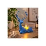 Geyik Biblo Mumluk – Led Tealight Mumlu Dekoratif Masa Ve Ev Süsü, 18 Cm - Mavi Vitrin
