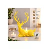 Geyik Biblo Mumluk – Led Tealight Mumlu Dekoratif Masa Ve Ev Süsü, 18 Cm - Sarı Vitrin