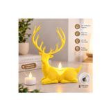 Geyik Biblo Mumluk – LED Tealight Mumlu Dekoratif Masa ve Ev Süsü, 18 cm - Sarı