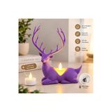 Geyik Biblo Mumluk – Led Tealight Mumlu Dekoratif Masa Ve Ev Süsü, 18 Cm - Yeşil Vitrin