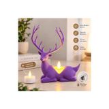 Geyik Biblo Mumluk – LED Tealight Mumlu Dekoratif Masa ve Ev Süsü, 18 cm - Yeşil