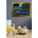 Geyik Doğa Gold Tek Parça Pleksi Tablo, 60 x 80, PT-004