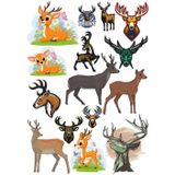 Geyik Sticker Set-2 17 Parça Telefon, Tablet, Defter, Laptop Sticker