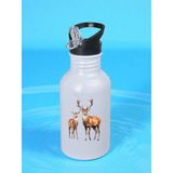 Geyikler Temalı Matara Suluk 600 ml - Çocuk Suluk Matara, Çocuk Su Matarası