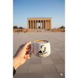 Gezdikçe Bilelim Atatürk Temalı -1 El yapımı Double Kupa, Seramik Kupa, Mug, Kupa, Handmade